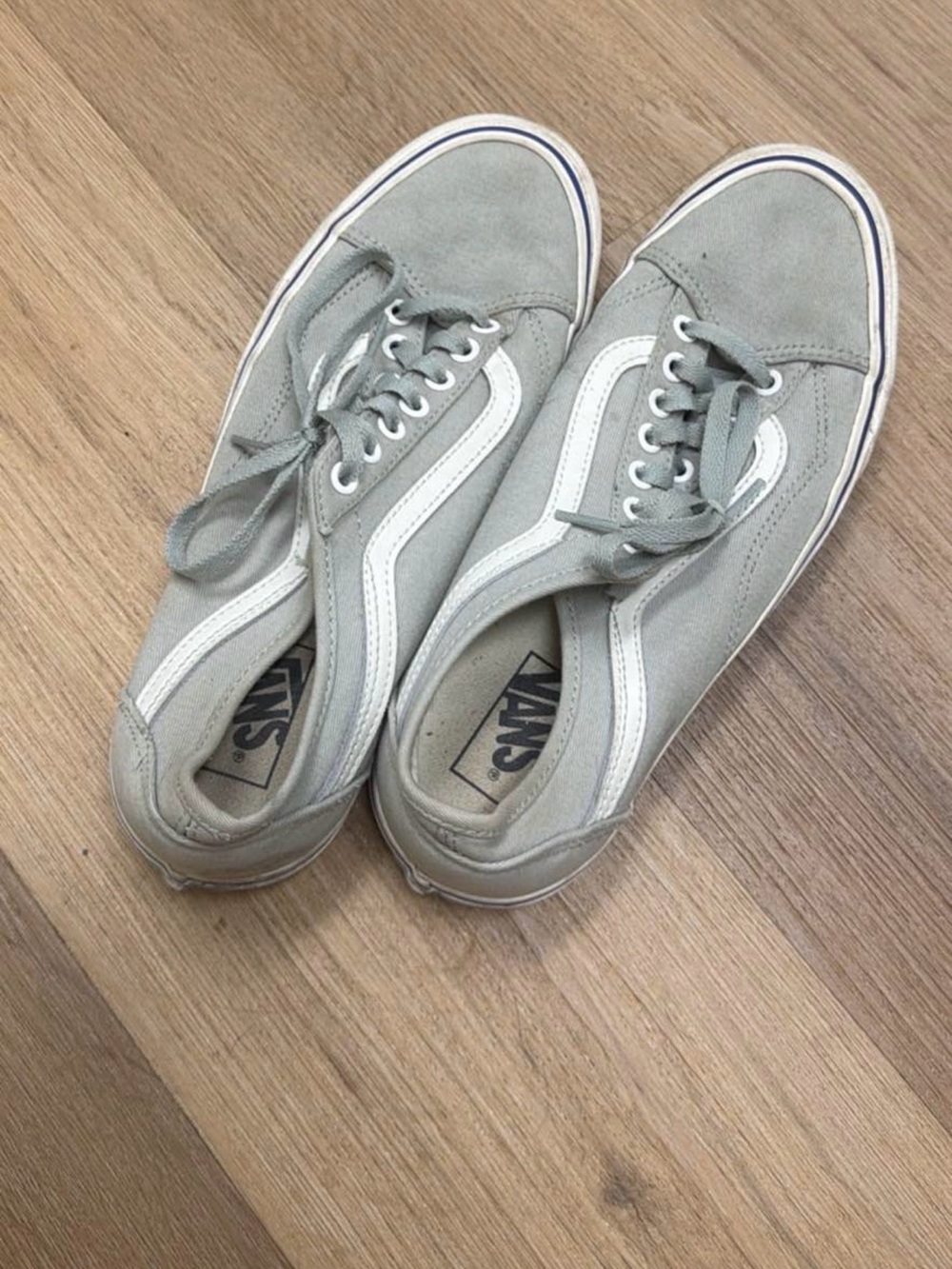Vans Old Skool Low-Top Sneakers in Light Gray and White